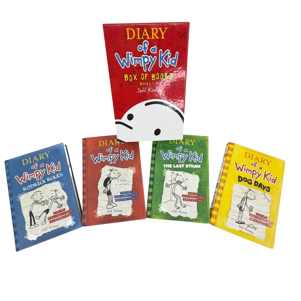 Diary of a Wimpy Kid Kids Books 1-4 Multicolor Hardcover Box Set Comedy Readers